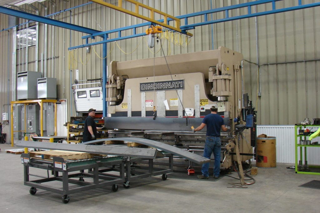 Cincinnati Press Brake with Gorbel Crane System-Felling Fabrication Center