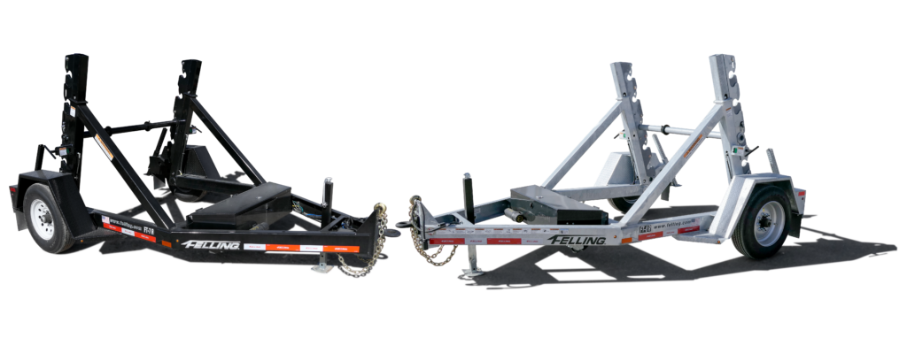 two utility cable reel trailers